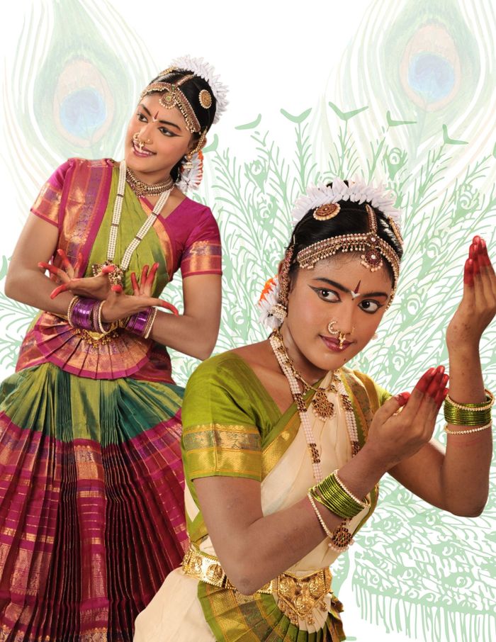 Smt. Aishwarya and Smt. Soundharya in Bharatanatyam costume